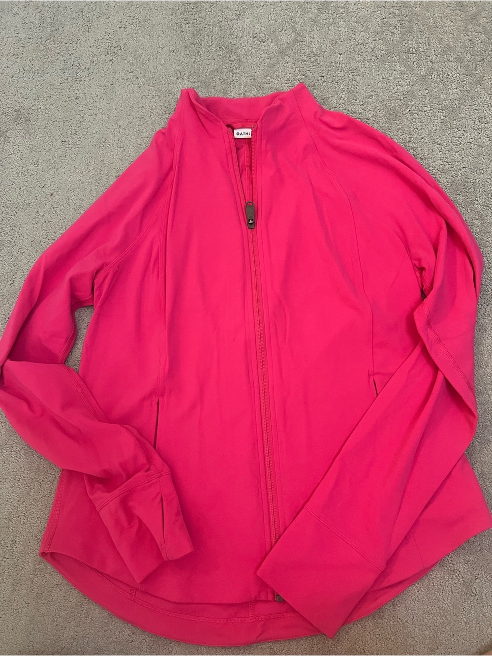 Athleta Hot Pink Zip-Front Utility Jacket